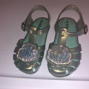 Aqua seashell mini Melissa shoes